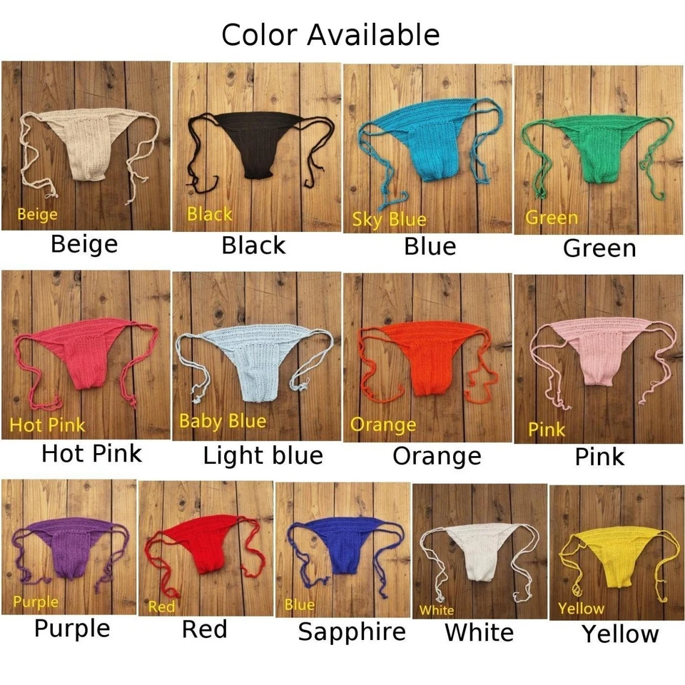 Calzoncillos de ganchillo a mano para hombre ropa interior de tiro bajo para nadar y tomar el sol Foto 4 de 4