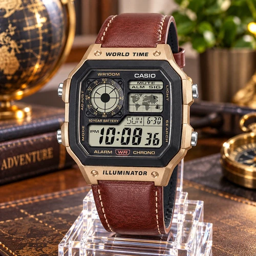 CASIO AE-1200WHL-5AVDF MENS ILLUMINATOR ROYALE BRONZE CHRONO DIGITAL WATCH *NEW*