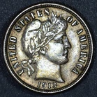 1913 10C BARBER SILVER DIME KM#113 Circulated A6315