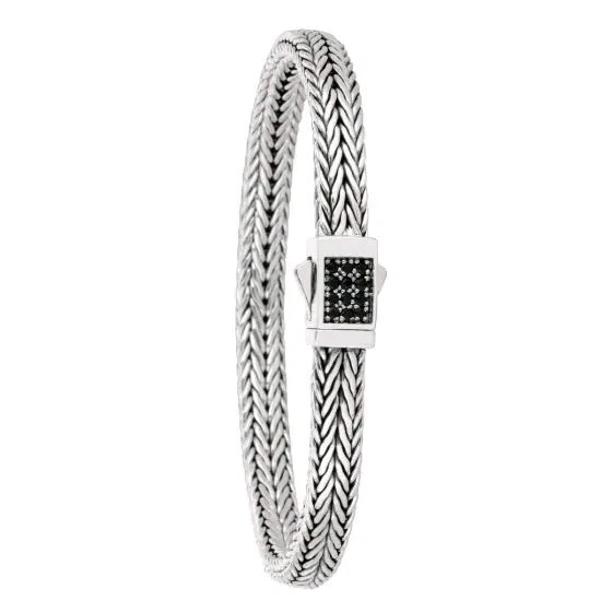 Nuevo Brazalete Zafiro Negro Phillip Gavriel Diseñador Plata de Ley 7.5" u 8" Foto 4 de 4