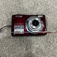 BLACK NIKON COOLPIX L-24 14MP POINT  SHOOT BROKEN BATT DOOR WORKS