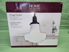 NIB Home Decorators Collections Vintage Style Milk Glass Pendant Dark Bronze