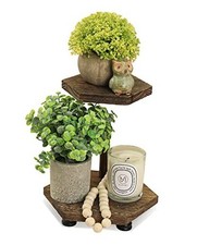 Hexagonal Wood Riser for Display, 2-Tier Rustic Hexagonal-Brown-2Tier 1-Pack 
