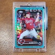 Mint! 2024 Topps Chrome Logofractor Andrew Abbott Rare Aqua Parallel RC #154 