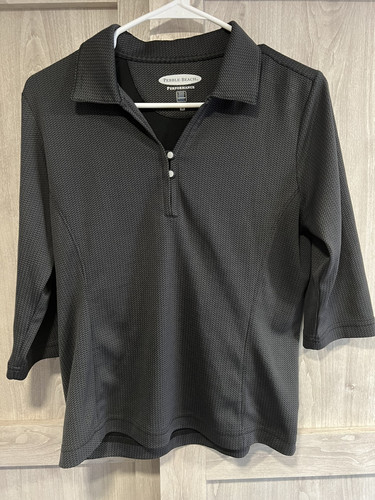 Pebble Beach Performance Women's 3/4 Sleeve Grey Pullover Shirt Size Medium - Picture 1 of 3