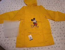 NEW Child's Disney Mickey Mouse Hooded Rain Slicker-Large-Yellow Nylon