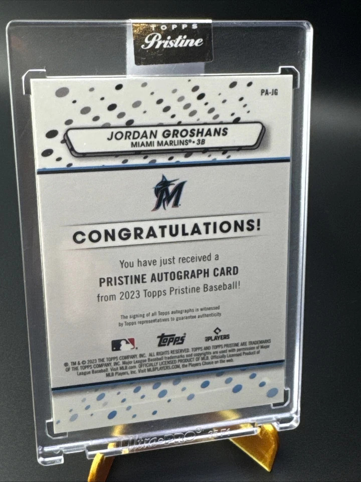 Jordan Groshans 2023 Topps Pristine Encased Refractor Autograph #PA-JG Rookie RC - Image 2 of 2