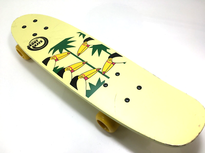 Vintage Variflex Skoot Skate 1980s Retro Yellow Skate Board Toucan
