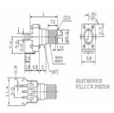 Potenziometro Verticale RV09 12.5mm - 5K, 10K, 50K, 100K, 3 Pin Per Audio, Volume E Regolazione Potenza - Foto 2