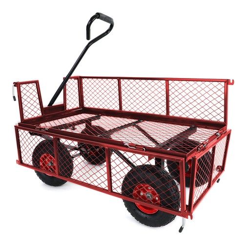 Transport Gitterwagen Handwagen Bollerwagen Seitenteile klappbar bis 300kg Rot - Bild 4 von 8