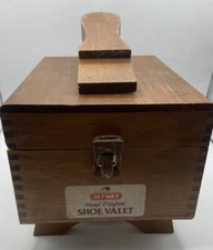 Vintage KIWI Hand Crafted Oak Valet Shoe Shine Wooden Wood  Box