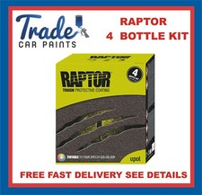 U-Pol Raptor Tough Coating GUNMETAL GREY METALLIC 4 bottle kit