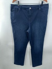 Bandolino Amy Jeans Women's Plus 18 Straight Leg Blue Stretch Denim Pants NWT Q3