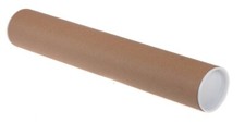1 x A2 Postal Poster Tubes 44.5 x 450mm 18" + End Caps