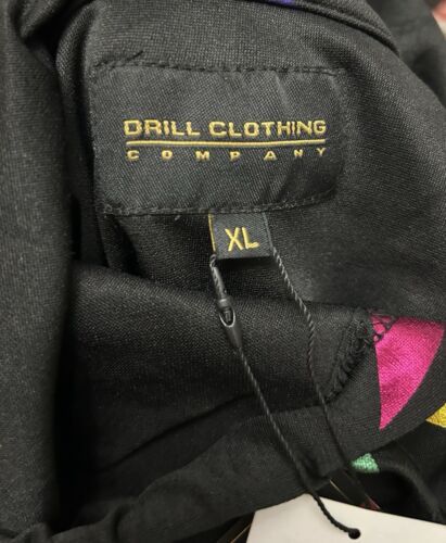 Drill NYC Clothing Company Hoodie NWT Black Multicolour Star Hooded Men’s Top XL - Picture 6 of 12