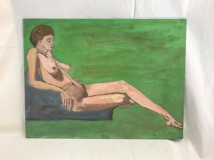 Orig. Earle T. Merchant Everyday Cape Ann MA Folk Nude Portrait Oil Painting #12