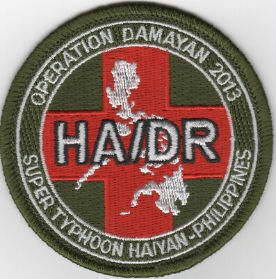 2013 OPERATION DAMAYAN ROUND SUPER TYPHOON EMBROIDERED JACKET BACK PATCH
