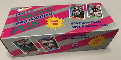 1991 Pacific Football Cards Plus Complete Boxed Collector Set Premier Edition