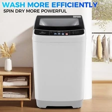Portable Washing Machine 17.8Lbs Capacity Full-Auto Washer w/Glass Top Lid Home~