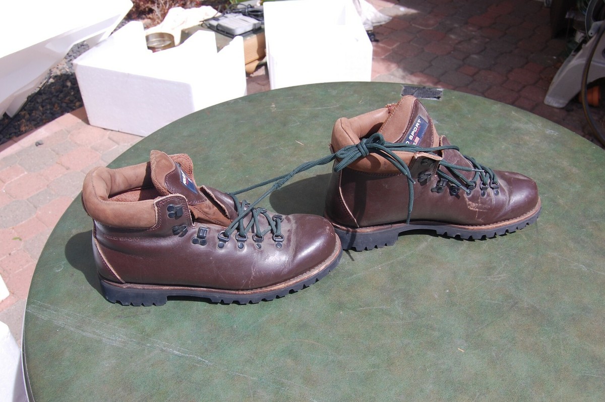 Ralph Lauren Polo Sport Hiking Brown Leather Lace Up Boots  display picture 1