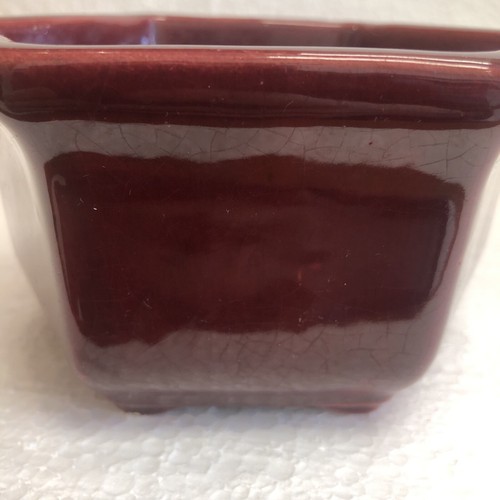 Vintage Haeger 4002 Burgundy USA Pottery Hexagonal 6-Sided Footed Planter Flower - Picture 7 of 17