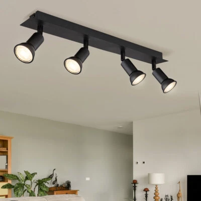 Deckenleuchte Spotlampe Wohnzimmerleuchte 4 flammig schwarz verstellbar L 50 cm - Bild 1 von 4