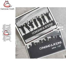 Graduation Borders Congratulations Metal Cutting Dies Scrapbooking Card Craft