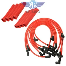 Plug Wires Set With BOOTS HEAT SHIELD PROTECTOR SBC BBC HEI 350 383 454 JDMSPEED