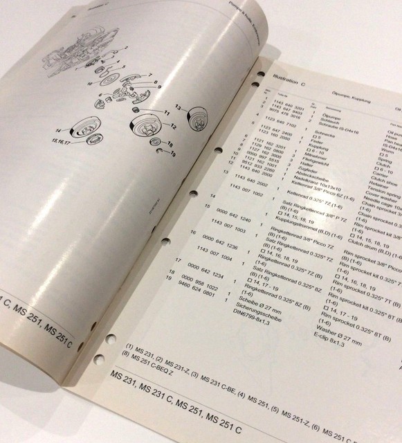 Genuine Stihl Chainsaw Ms 251 Ms 251 C Workshop Spares Parts List 0452 737 1323 For Sale Online Ebay