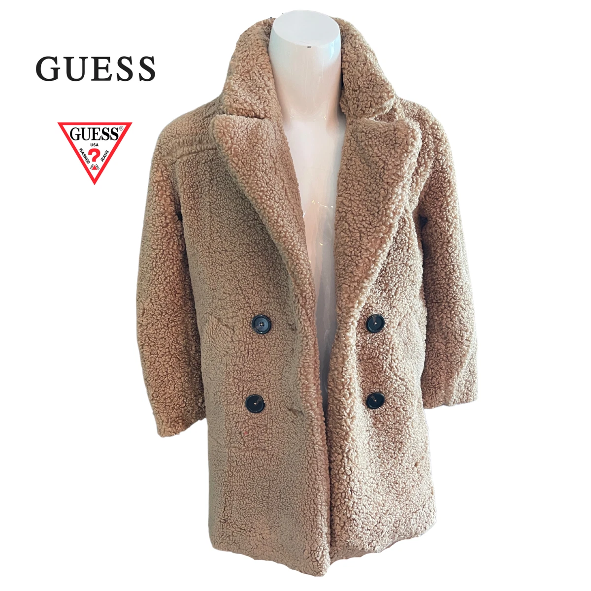 Guess teddy faux fur coat top