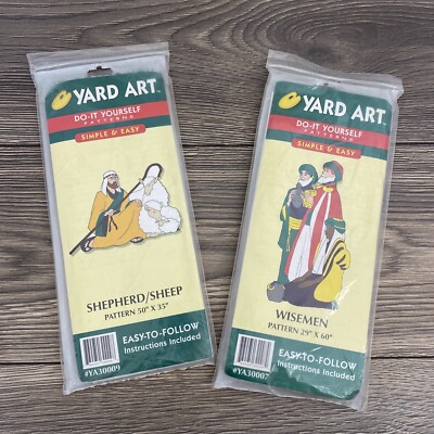 Christmas Yard Art Wismen & Shepherd Lot Navity 29  x 60  & 50  x 35''