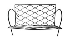 Vintage Black Mid Century Modern Metal Wire Record Book Rack LP Stand Table Top