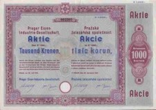 Prager Eisenindustrie Gesellschaft 1941 Prag Kladno Teplitz Wittgenstein 1000 Kr