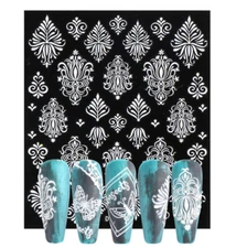 Pure White Flowers Wedding 5D Nail Art Water Decals Stickers Art Decoration NS26