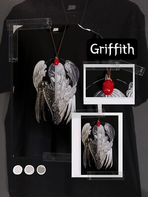 CUSTOM Handmade Berserk Griffith Femto T Shirt US XL and Behelit Necklace