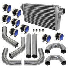  3" 76MM Universal Aluminum Piping Hose + Intercooler 600x300x76mm + Clamps Kit