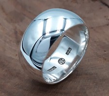 Dome Ring Wide 925 Sterling Silver Band Statement Ring Handmade Size 6 to 15