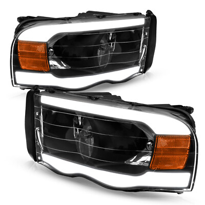For 2002-2005 Dodge Ram 1500 2x LED Headlights Assembly Sequential Turn Signal
