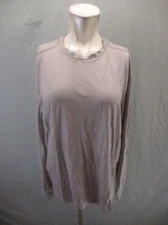 Ibex Size XL Women Beige 100% Merino Wool Crew Neck Long Sleeve Athletic Top 090