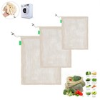  3 Pcs Cotton Mesh Bag Food Storage Pouch Fruit Organization Bags