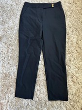 Quince Black Dress Pants with Gold Button Detail