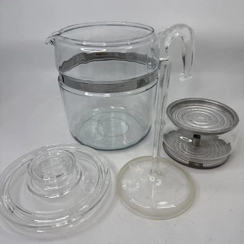 Vintage Pyrex Flameware Glass Coffee Maker Pot Percolator 9-Cup 7759-B COMPLETE
