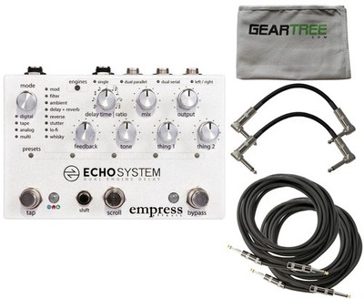 Empress Echosystem Dual Engine Delay Pedal Bundle w/ Cables and Cloth