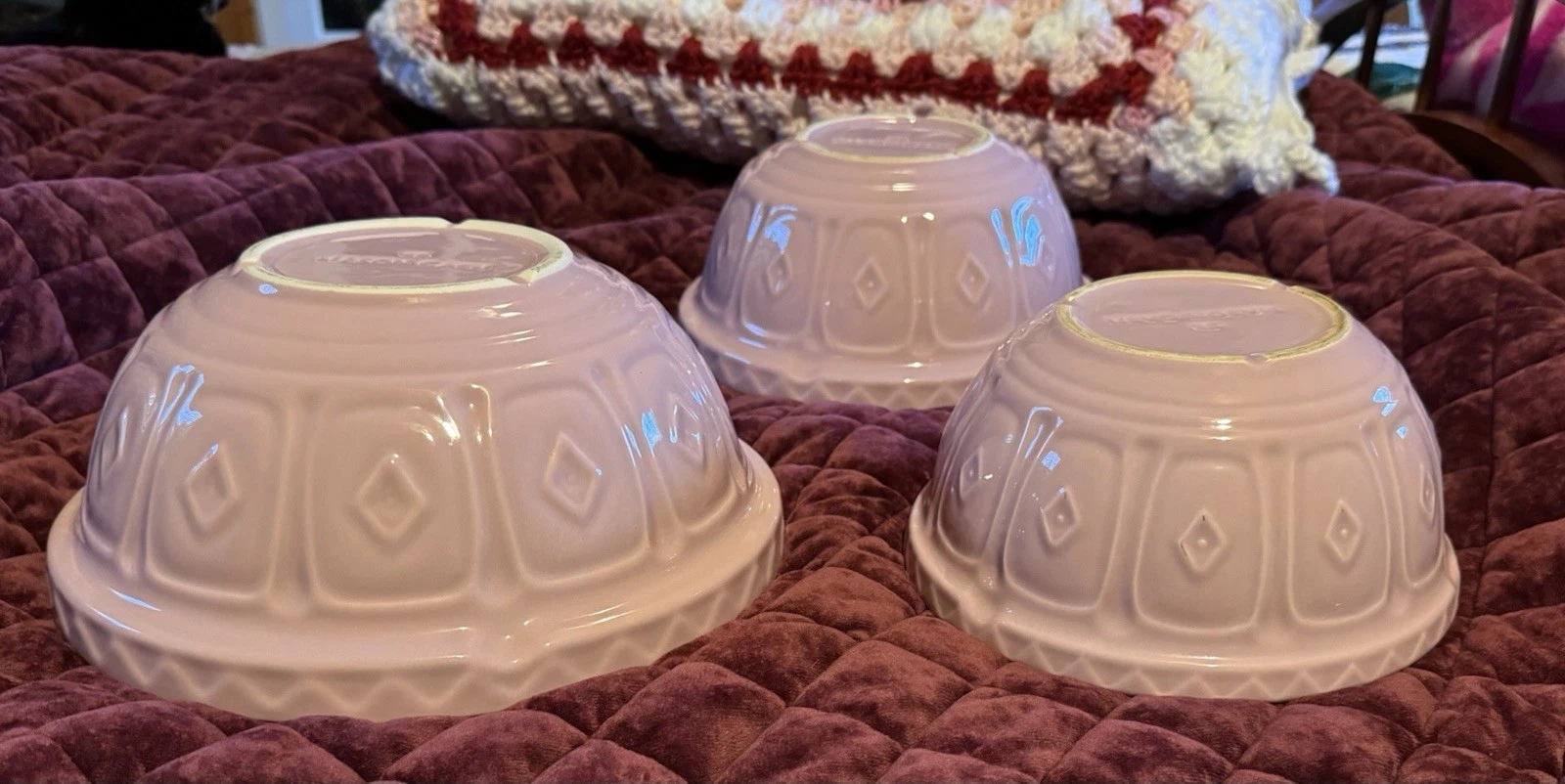 Set Of 3 Mason Cash Bowls Pastel Powder Pink Mixing Bowl Set 18 24 And 30!!!
Opens in a new window o