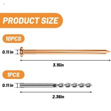 Pack 10 Copper Nails for Killing Trees Stump Root, 3.15" Copper Nails with Dr...