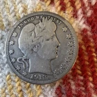 1913 Barber Quarter 25C Silver Coin Circulated Uncertified 0.9 Fineness