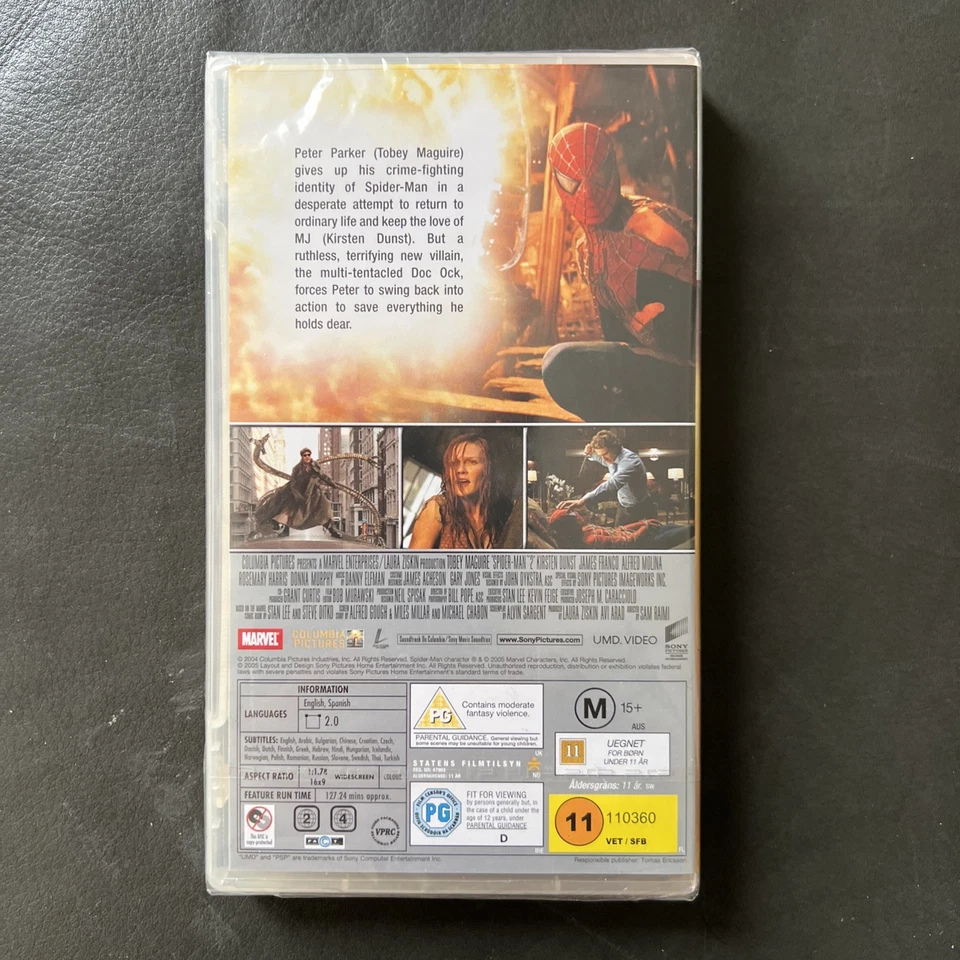 Spider-Man 2 - UMD Video Sony PSP - Tobey Maguire 2004 - PAL - Region 2 & 4 New - Image 2 of 3