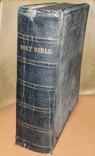 Large Antique Family Masonic Bible Order Of The Eastern Star Colour Plates C1900