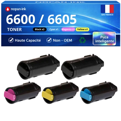 Pack 5 Toners compatible pour Xerox 6600 6605 Couleurs - Photo 1/4