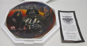 SIGNED! 1997 STAR WARS Darth Vader Collector Plate DAVE PROWSE w/ COA CM6557